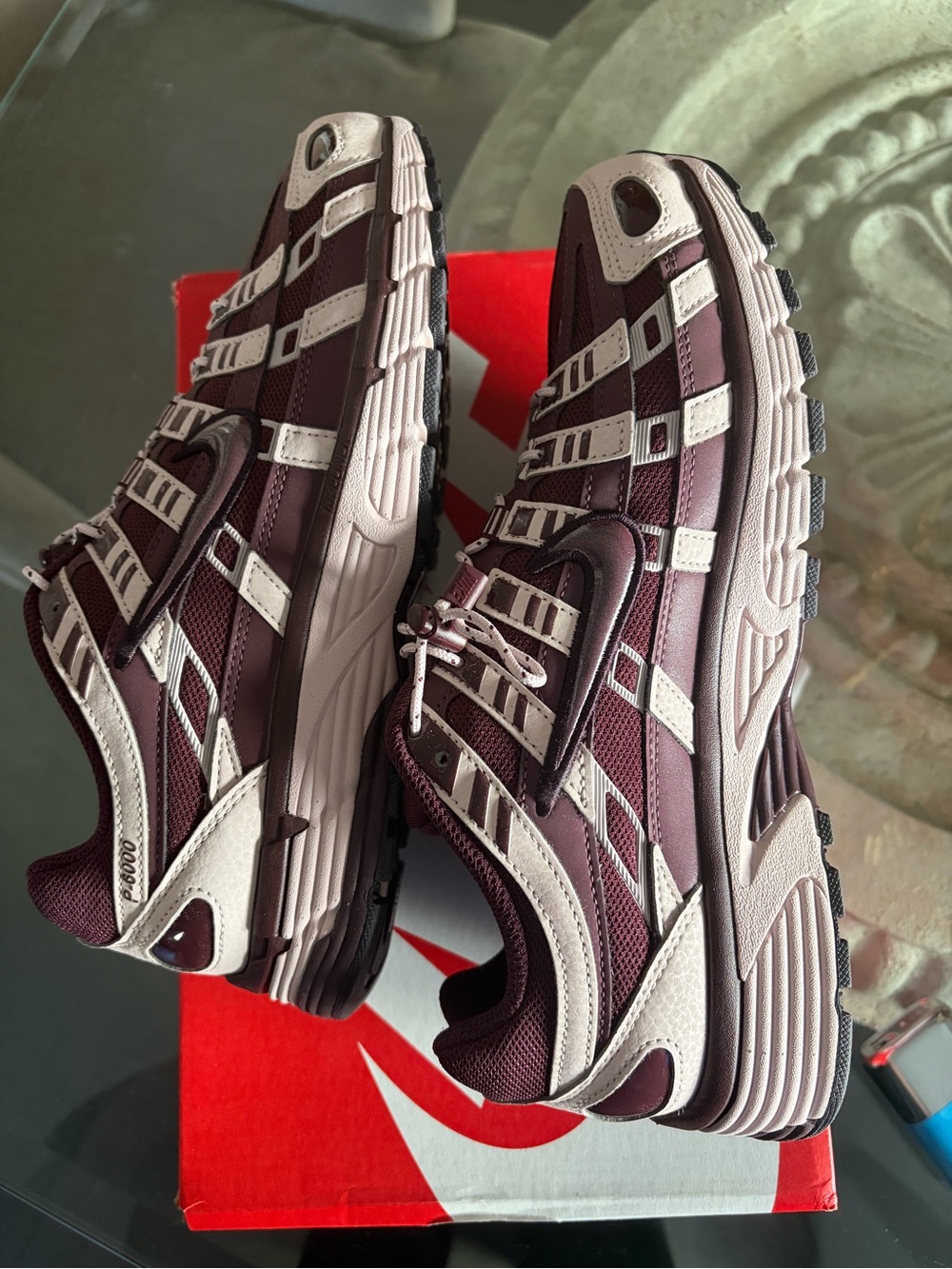 Nike Burgundy and Cream Trail Sneakers